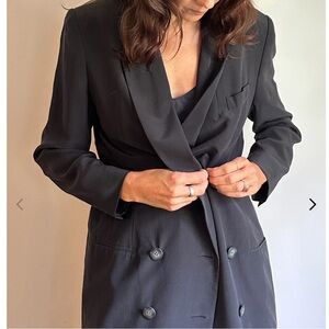 Vtg Hugo Buscati Milano Black Embroidered Blazer Jacket Size 6